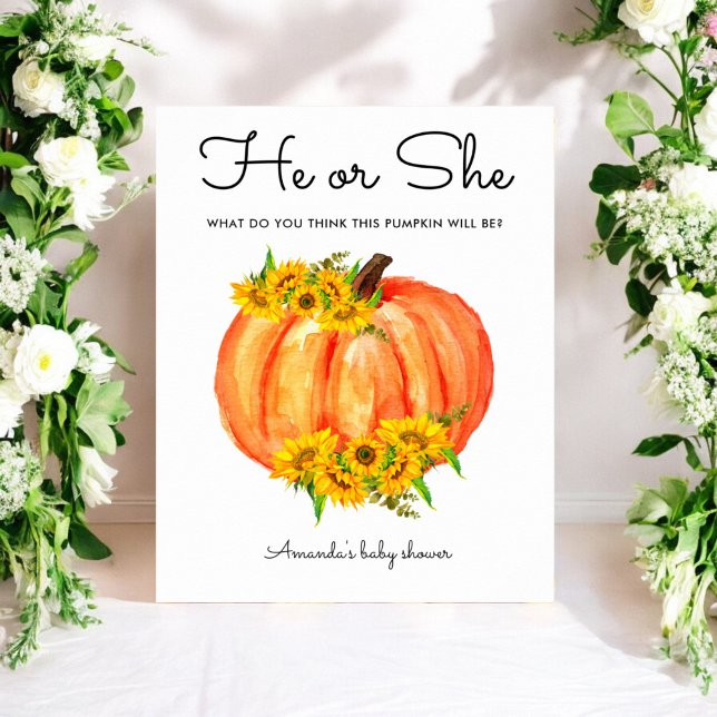 Pumpkin He or She Gender Reveal Poster (Creator Uploaded)