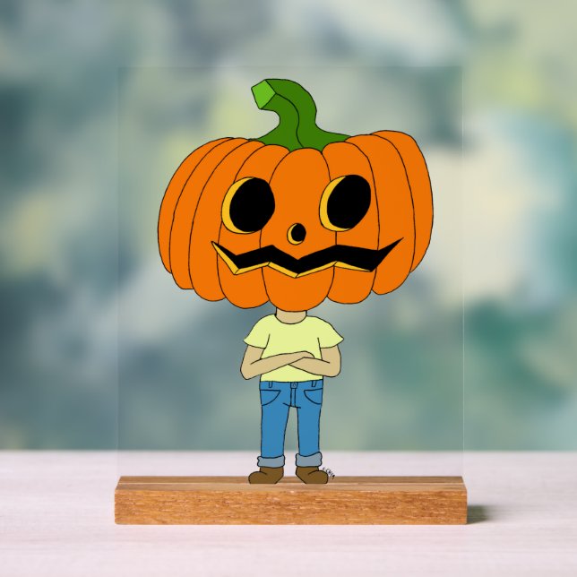 pumpkin head chibi boy  acrylic sign (Neutral)