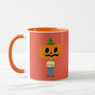 pumpkin head chibi boy mug