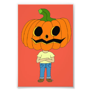 pumpkin head chibi boy  photo print