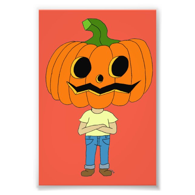 pumpkin head chibi boy  photo print (Front)
