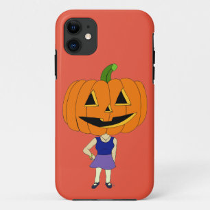 pumpkin head chibi girl iPhone 11 case