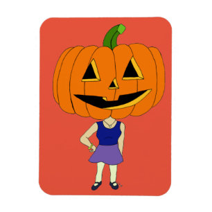pumpkin head chibi girl magnet