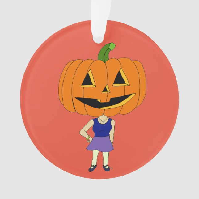 pumpkin head chibi girl    ornament (Front)