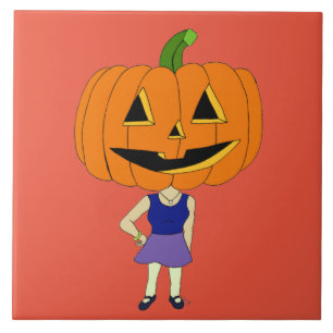 pumpkin head chibi girl    tile