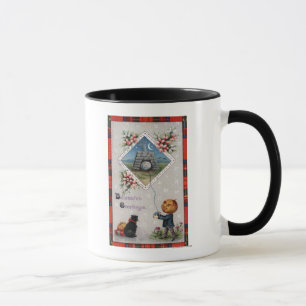 Pumpkin Head Flying a Kite in a Chimney Mug