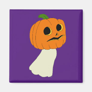 Pumpkin head ghost magnet