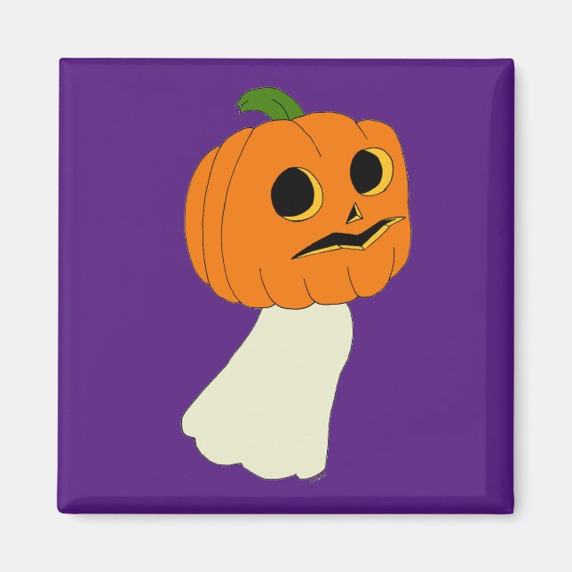 Pumpkin head ghost magnet (Front)
