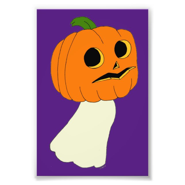 Pumpkin head ghost photo print (Front)