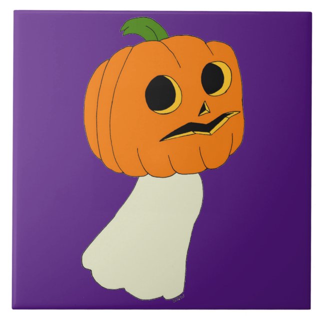 Pumpkin head ghost    tile (Front)