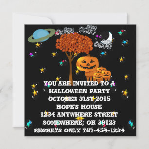 Pumpkin Head Halloween Party Invitations