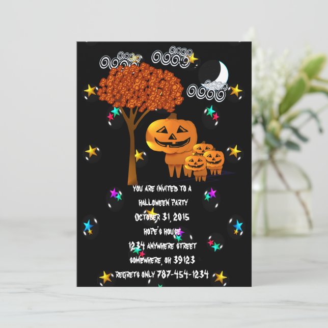 Pumpkin Head Halloween Party Invitations (Standing Front)