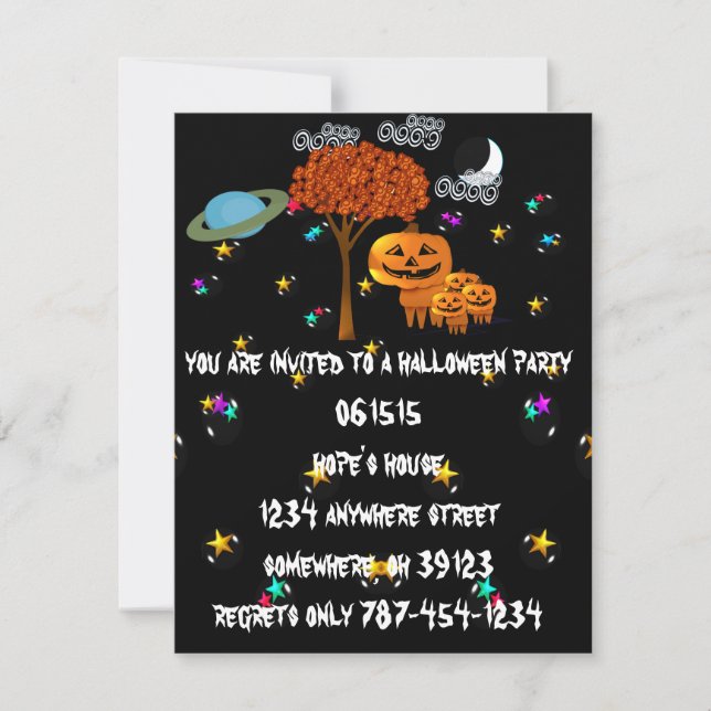 Pumpkin Head Halloween Party Invitations (Front)