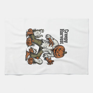 Pumpkin Head Monster Vintage Halloween Shirt Tea Towel