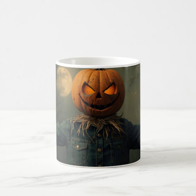 Pumpkin Head Mug | Scarecrow Halloween Coffee Cup (Center)