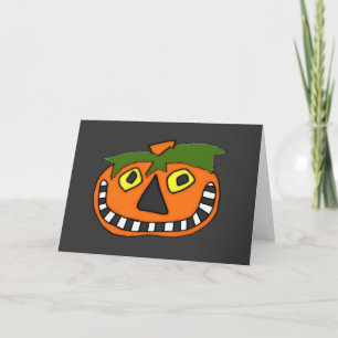 Pumpkin Head Trick or Treat Card