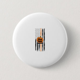 Pumpkin Head US Flag 6 Cm Round Badge