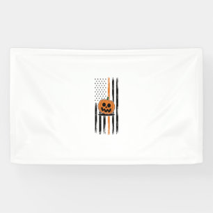 Pumpkin Head US Flag Banner