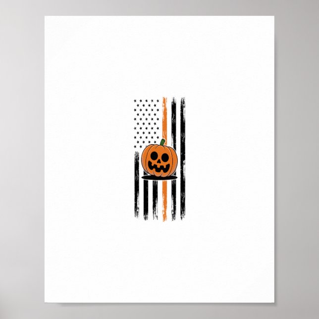 Pumpkin Head US Flag Poster (Front)
