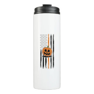 Pumpkin Head US Flag Thermal Tumbler