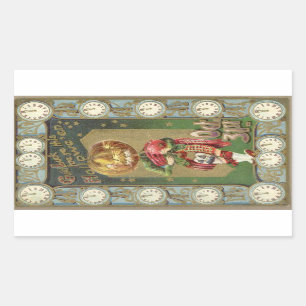 Pumpkin Head with Kilt Vintage Rectangular Sticker