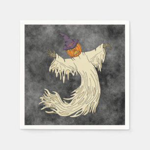 Pumpkin-Headed Ghost Halloween Art Napkin