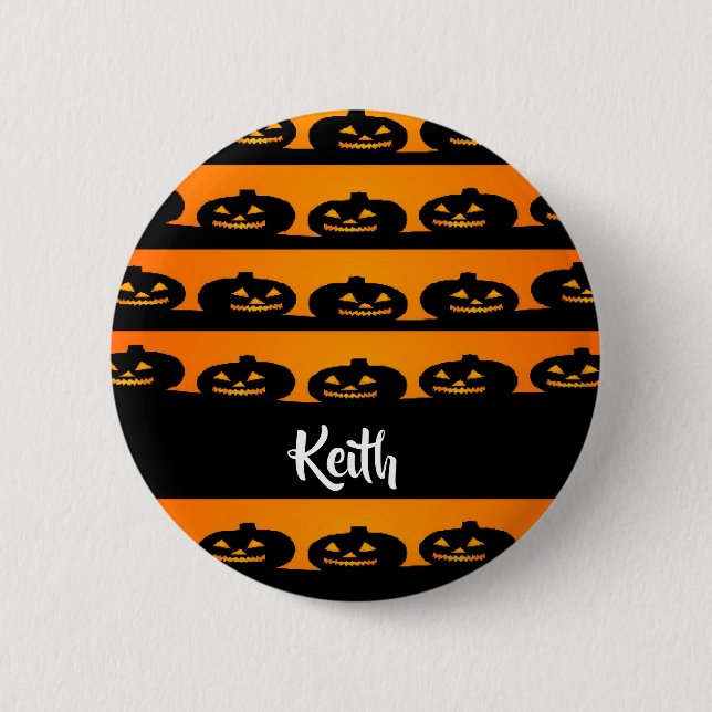 Pumpkin heads halloween theme 6 cm round badge (Front)