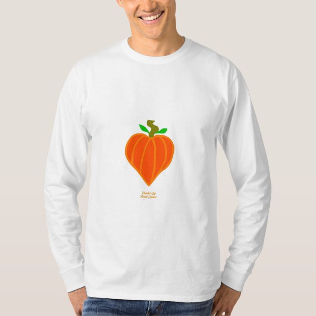 Pumpkin Heart Men's Long Sleeve Shirt (Front)