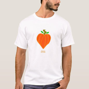 Pumpkin Heart Men's White Basic T Shirt