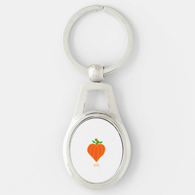 Pumpkin Heart Oval Keychain (Front)