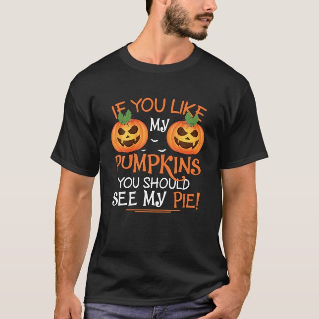 Pumpkin Heart Skeleton Rib Cage Halloween Costume T-Shirt (Front)