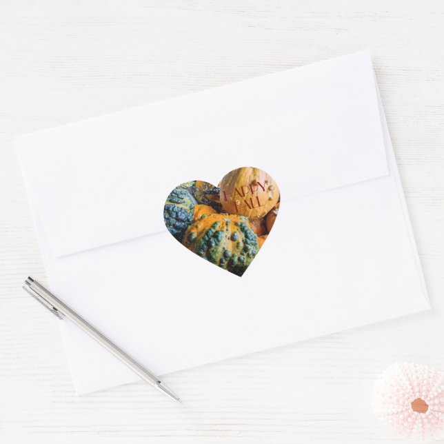 Pumpkin Heart Sticker (Envelope)