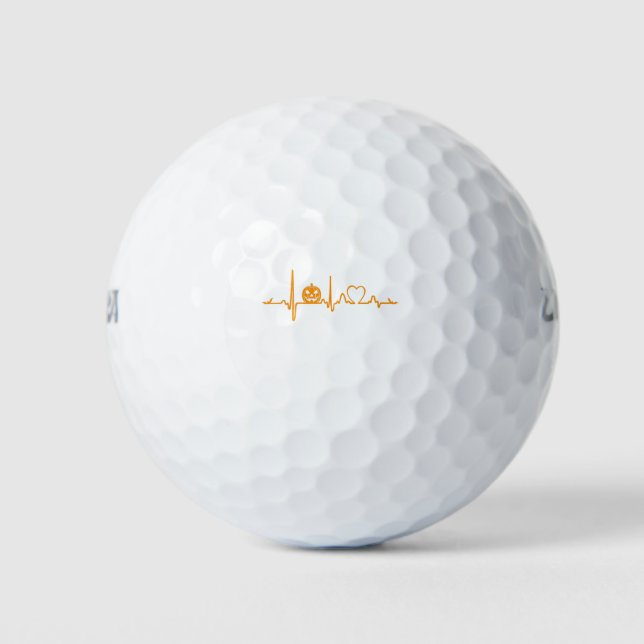 Pumpkin Heartbeat Halloween Golf Balls (Front)