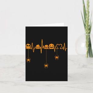 Pumpkin Heartbeat Halloween T Shirt Card