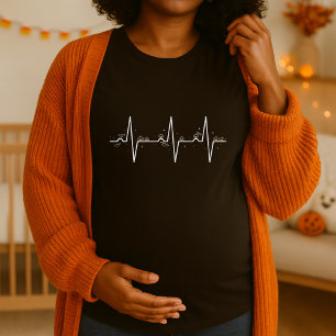 Pumpkin Heartbeat Pregnancy Halloween Maternity  T-Shirt