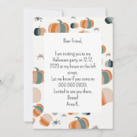 Pumpkin Helloween invitation