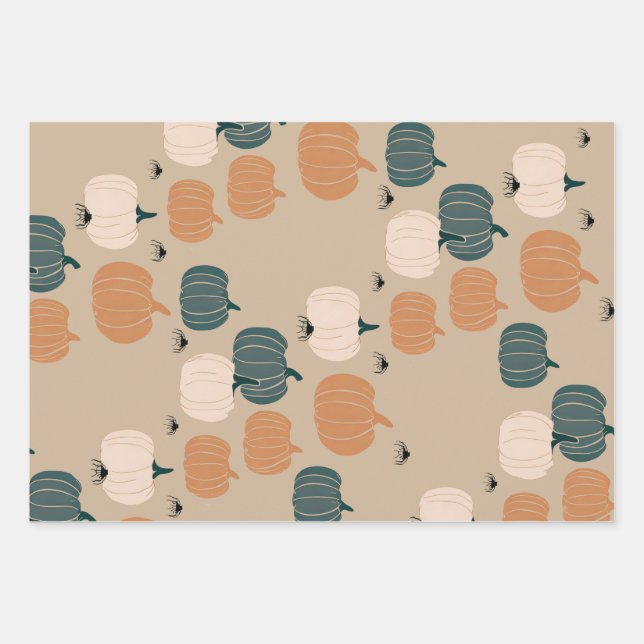 Pumpkin Helloween  Wrapping Paper Sheet (Front)