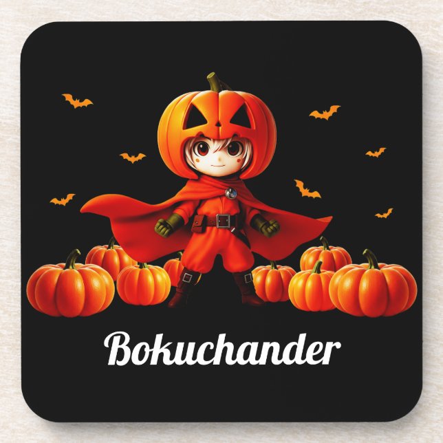 Pumpkin-Hero Bokchander Coaster (ボクチャンダークッション） (Front)
