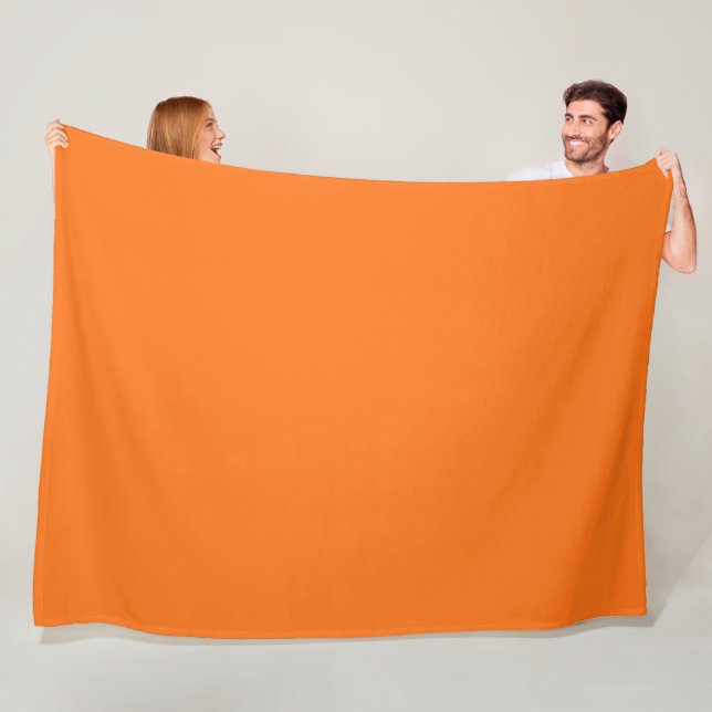 Pumpkin hex code FF7518 Fleece Blanket (In Situ)