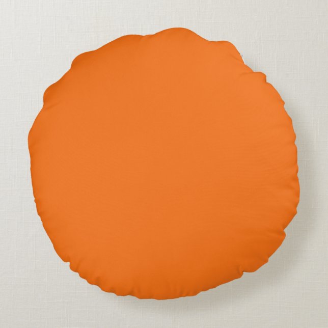 Pumpkin hex code FF7518 Round Cushion (Back)
