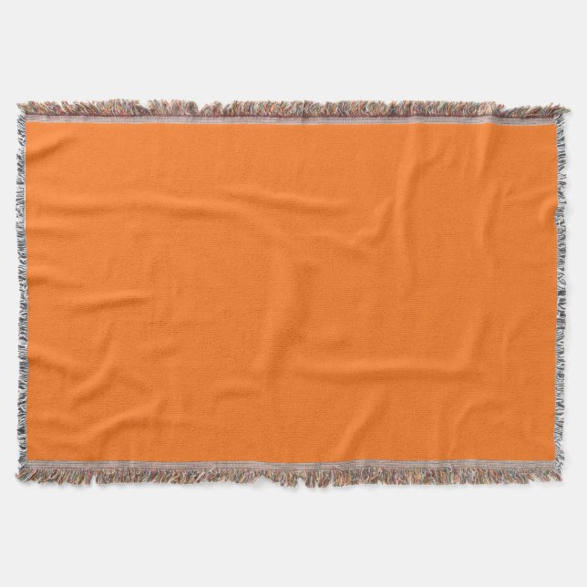 Pumpkin hex code FF7518 Throw Blanket (Front)