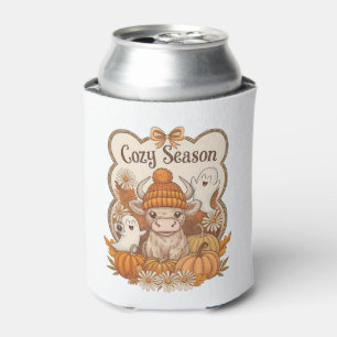 Pumpkin-highland Cow Ghost Halloween Can Cooler