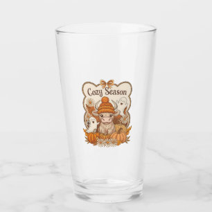 Pumpkin-highland Cow Ghost Halloween Glass