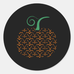 Pumpkin Hockey Halloween Hockey Classic Round Sticker