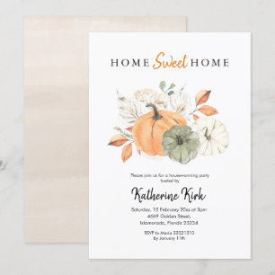 Pumpkin Home Sweet Home Housewarming Party Invitation