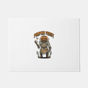 Pumpkin Horror Shirt Vintage Eyeball Halloween Art Doormat
