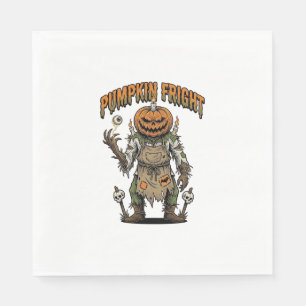 Pumpkin Horror Shirt Vintage Eyeball Halloween Art Napkin