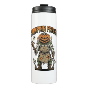 Pumpkin Horror Shirt Vintage Eyeball Halloween Art Thermal Tumbler