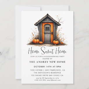 Pumpkin Housewarming Party Home Sweet Home Invitation