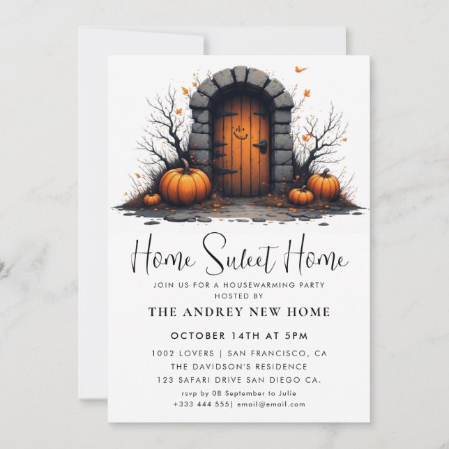 Pumpkin Housewarming Party Home Sweet Home Invitation (Front)